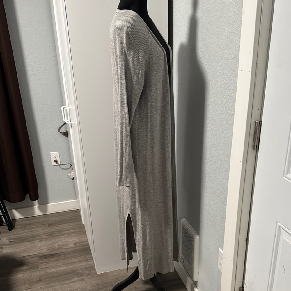 360 Sweater Light Gray Long Cardigan - Picture 3 of 5
